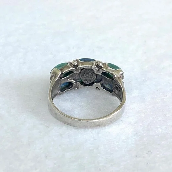 Premier Designs Sterling Silver 925 Simulated Turquoise Sodalite Band Ring 6.5 - Picture 7 of 16